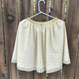 GAP | Girls Sheer Cream and Gold Polka Dot Skirt L
